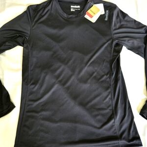 NEW Reebok Black Performance Long Sleeve Top With Mesh Details Size MENS MEDIUM